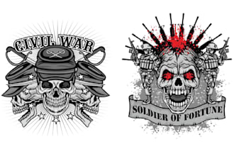 make custom skull military veteran logo