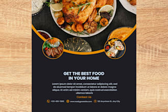 create design restaurant flyers or posts, and food menu