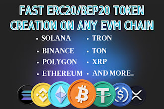 create erc20 token sol token custom bep20 token smart contract on any evm chain