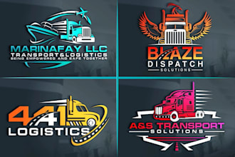 create a modern automotive, transport, logistics, and hotshot trucking logo