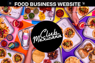 build food catering website food delivery, food truck business shopify store