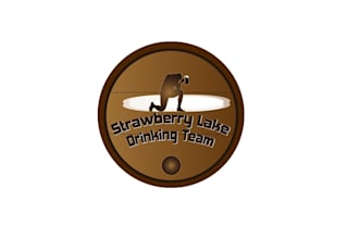 design strawberry lake drinking team logo