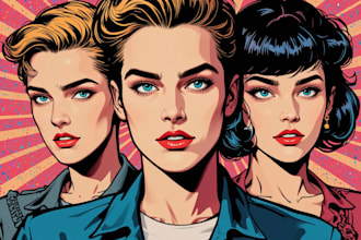 draw your portrait or character in pop art or comic style