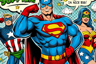 draw comic superhero pop art portraits