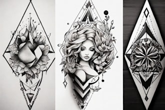 create unique custom geometric tattoo design