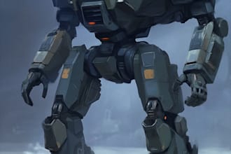 draw high quality robot, mecha concepts
