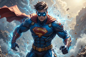 make your ideal superhero or comic cartoon character design