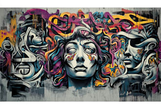 design printable wall art in graffiti, pop and street art