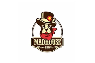 design surprising mad french bulldog logo