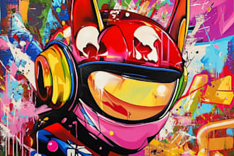 paint real graffiti art on the street wall art