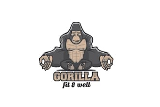 design awesome muscle bound gorilla fit logo