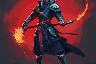 design a unique game character art or  character illustration