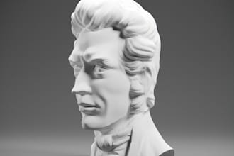 3d historical head sculpt, medieval character head bust, 3d figures for 3d print