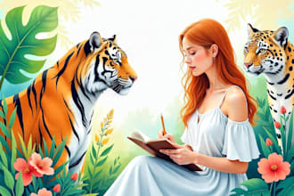 do watercolor painting of animals, botanicals, people, objects