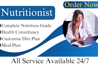 be your nutritionist and create diet plans for