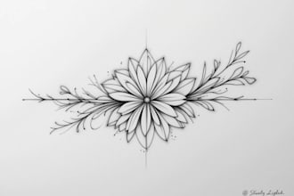 make minimalist line art tattoo with my style