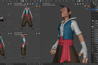 model 3d character, rigging for animation, game character, 3d printing unity gam