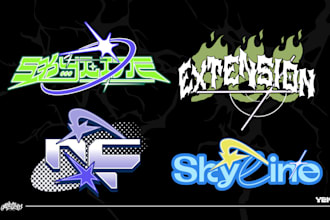 make custom y2k logo for your streetwear brand or your name
