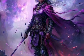 create dnd character art and dnd character art in unique style