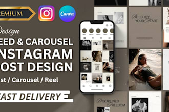 design professional canva instagram feed, story and instagram reel