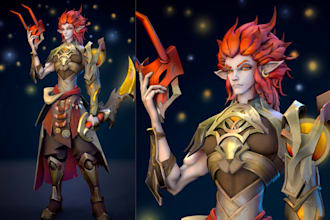 do stylized 3d game character modeling 3d cartoon character unity unreal engine