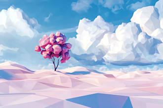 create a low poly illustrations portraits form photos