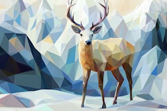 draw professional geometric low poly illustration
