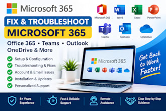 fix and configure microsoft office 365, outlook and teams