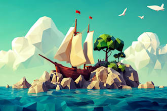 design polygonal art low poly illustration