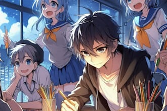 draw manga comic webtoon anime story for you