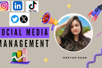 be your social media manager linkedin, tiktok, facebook, instagram