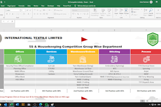 do excel expertise, gantt chart, formulas