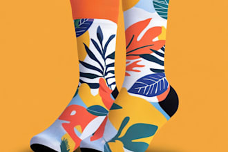 draw a creative socks unique sock design for you