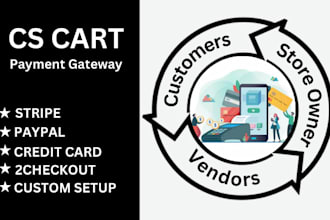 setup stripe paypal credit card, and more to your cs cart marketplace