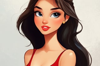 draw you a beautiful portrait in disney cartoon style