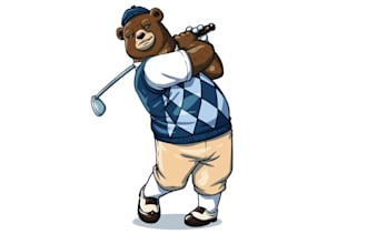 design bear golf mascot logo