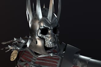 sculpt 3d cosplay models, 3d helmet, mask armor weapons, sword, warhammer knight