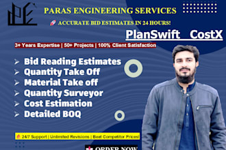 do cost estimation, quantity, material take off using costx and planswift