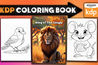 draw bold and easy coloring book pages for kids and adults for amazon KDP
