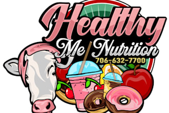 design creative expensive healthy nutrition logo with satisfaction guaranteed