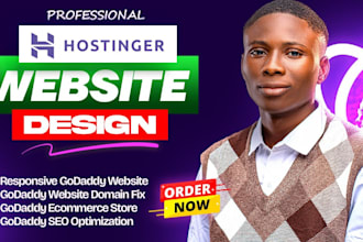 build wordpress websites on hostinger redesign  godaddy, hostinger website ionos