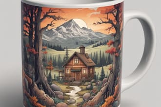 draw custom coffee mug design for your pod business