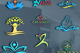 design mental health, fitness, massage therapy, gym, yoga and spa logo