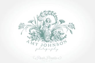 design hand drawn botanical floral logo