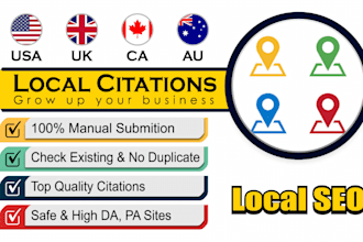 do USA, canada, australia, germany, india, uae and UK local citations listings