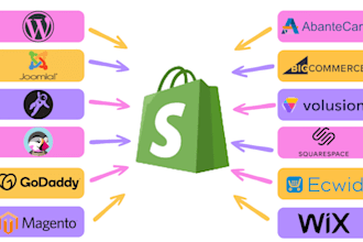 do website backup migrate transfer wix wordpress godaddy squarespace to shopify