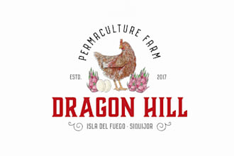 design eggs and dragon fruits logo