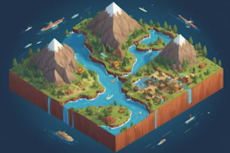 draw a unique vector or isometric map