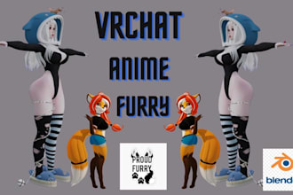 create custom vrchat avatar vrc character vr chat 3d furry avatar vtube model