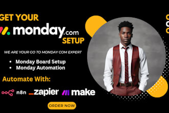 be your monday com automation specialist on n8n make com zapier